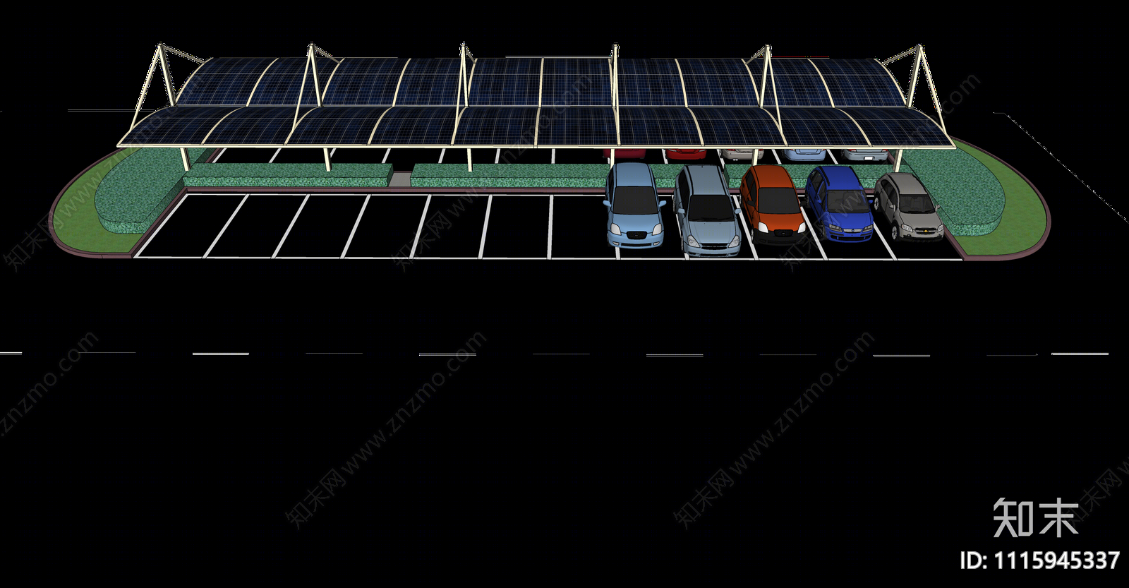 现代停车位SU模型下载【ID:1115945337】