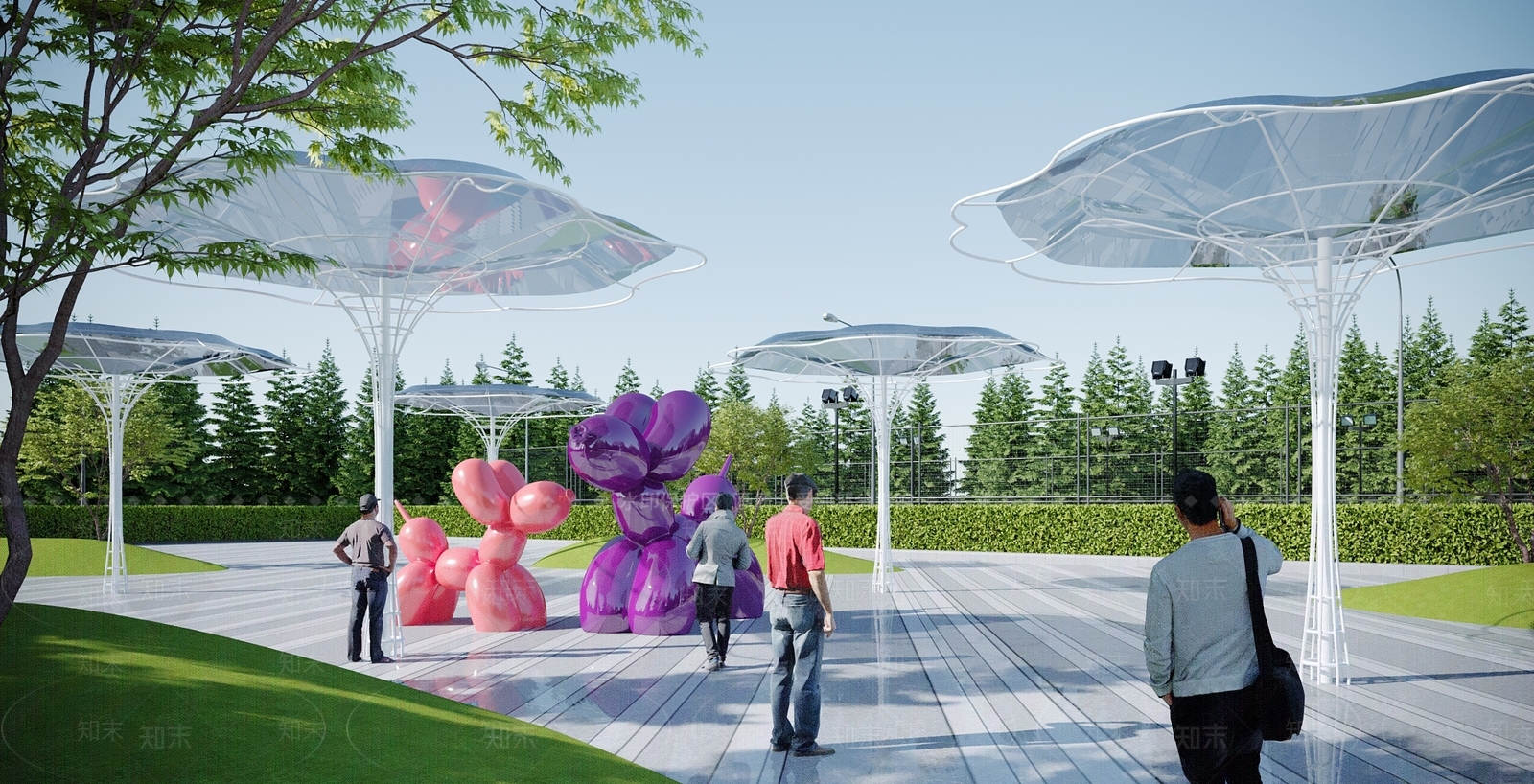 现代廊架3D模型下载【ID:1115947268】