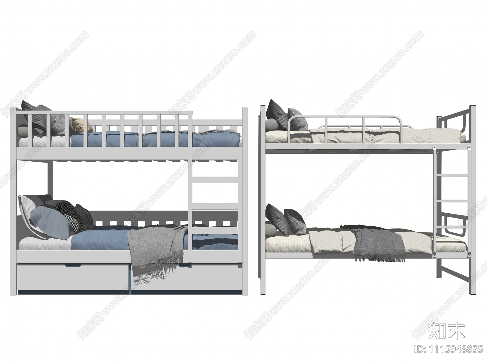 现代上下床SU模型下载【ID:1115948855】