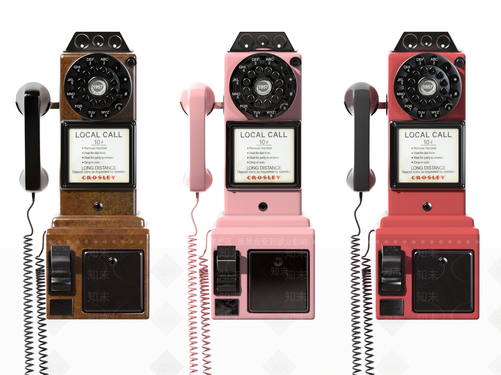 复古电话机挂饰3D模型下载【ID:1115948992】