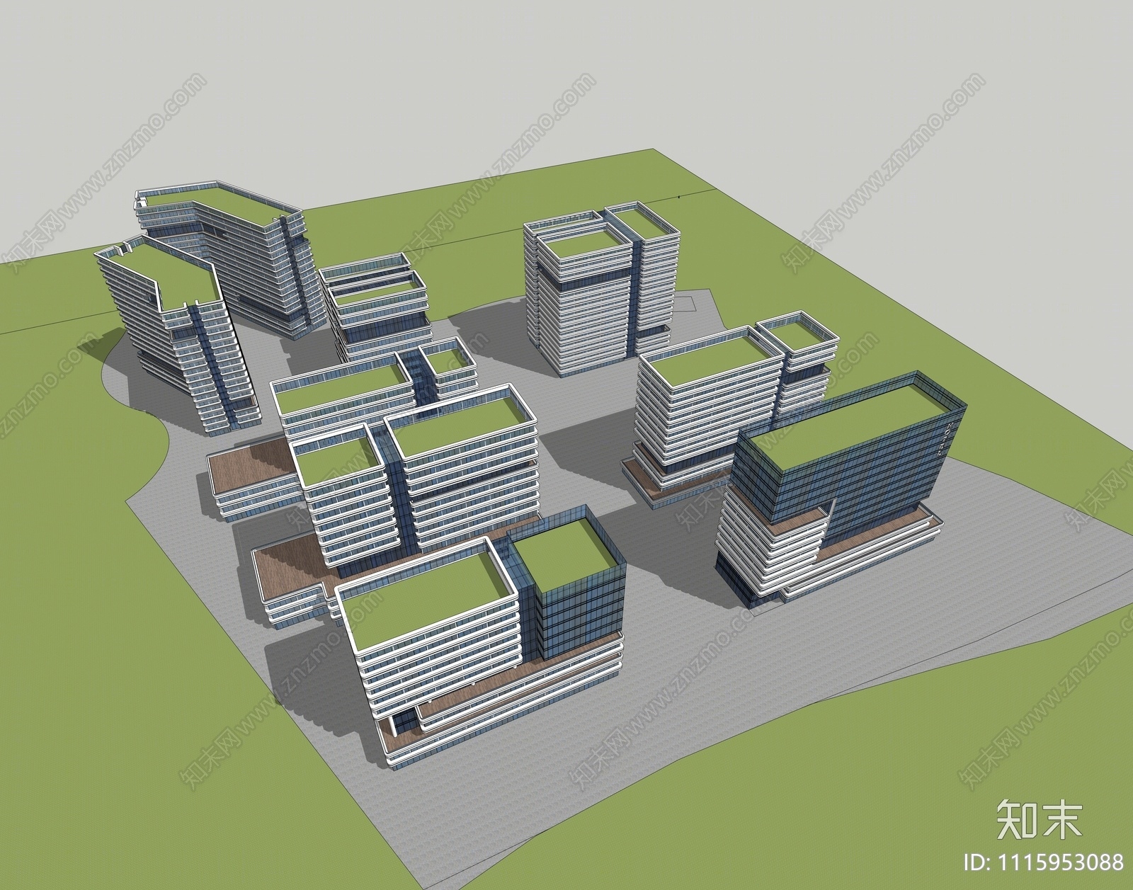 现代产业园SU模型下载【ID:1115953088】