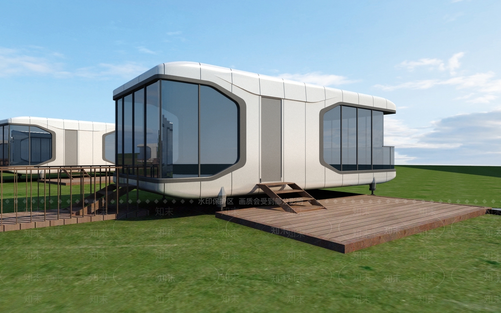 现代太空舱民宿小屋3D模型下载【ID:1115956099】