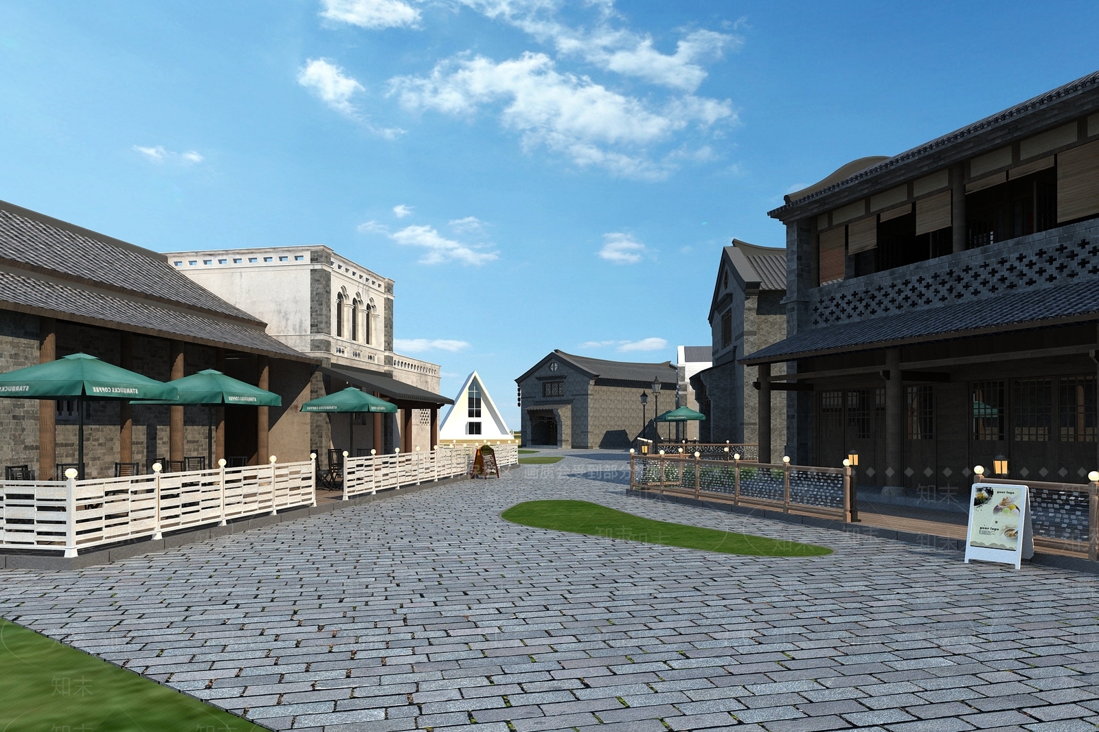 特色仿古民国商业街3D模型下载【ID:1115956597】