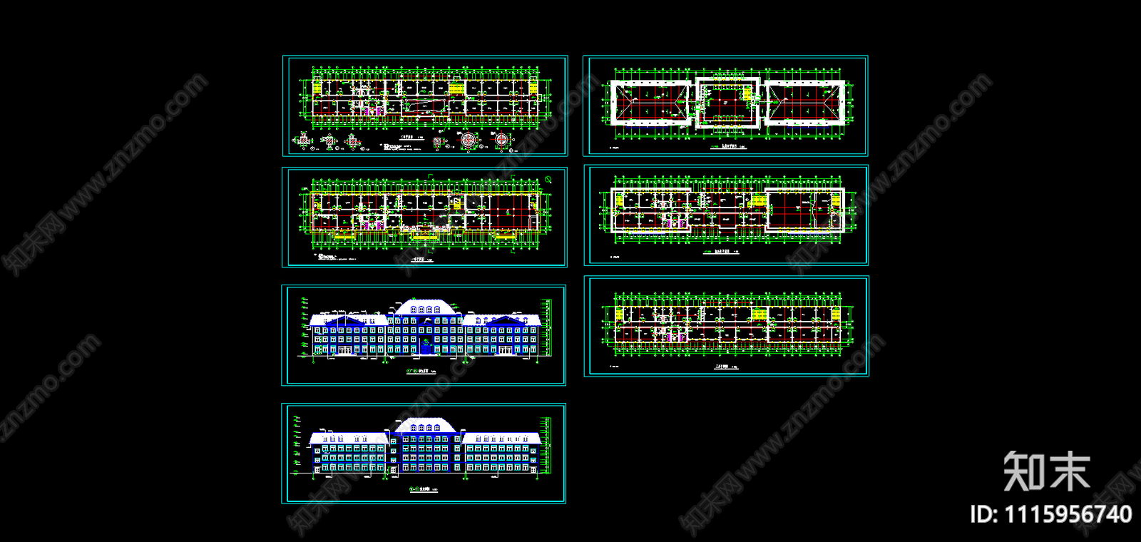 多层办公楼建施工图施工图下载【ID:1115956740】