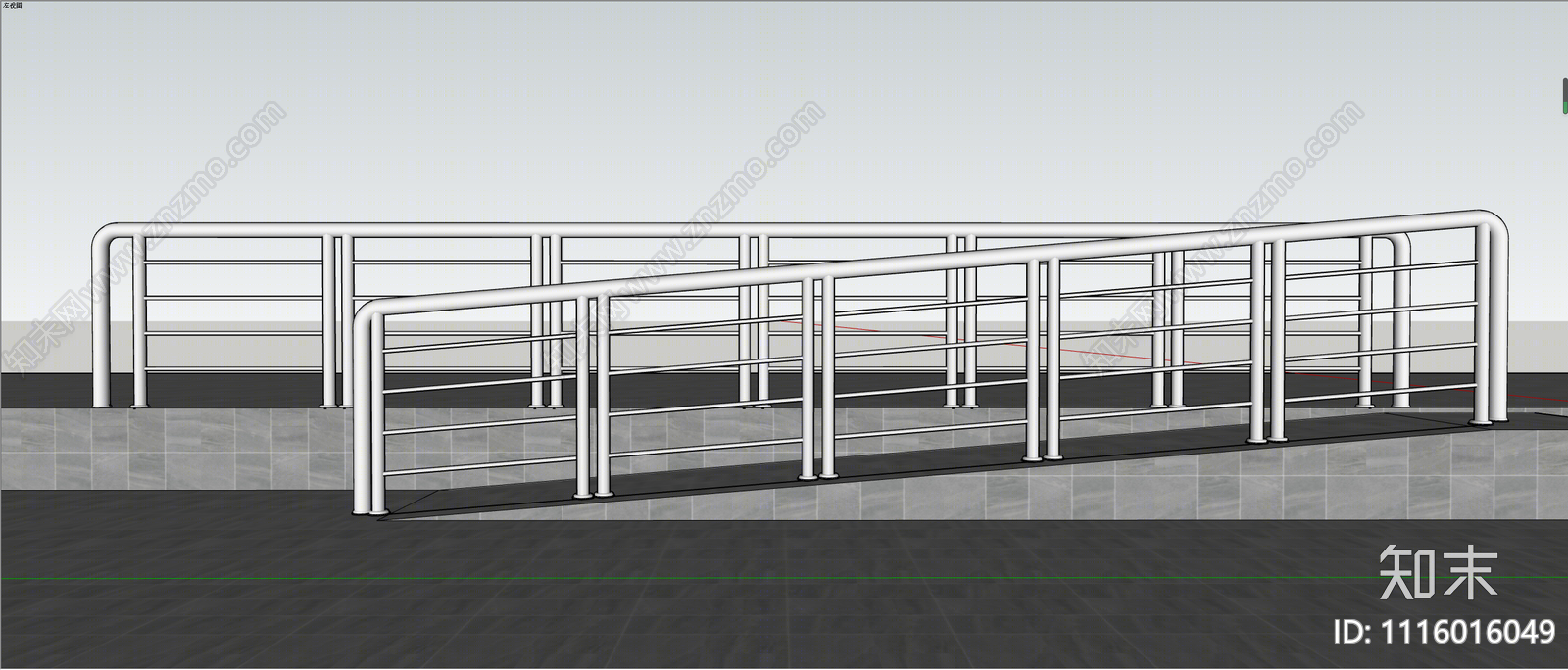 现代无障碍坡道SU模型下载【ID:1116016049】