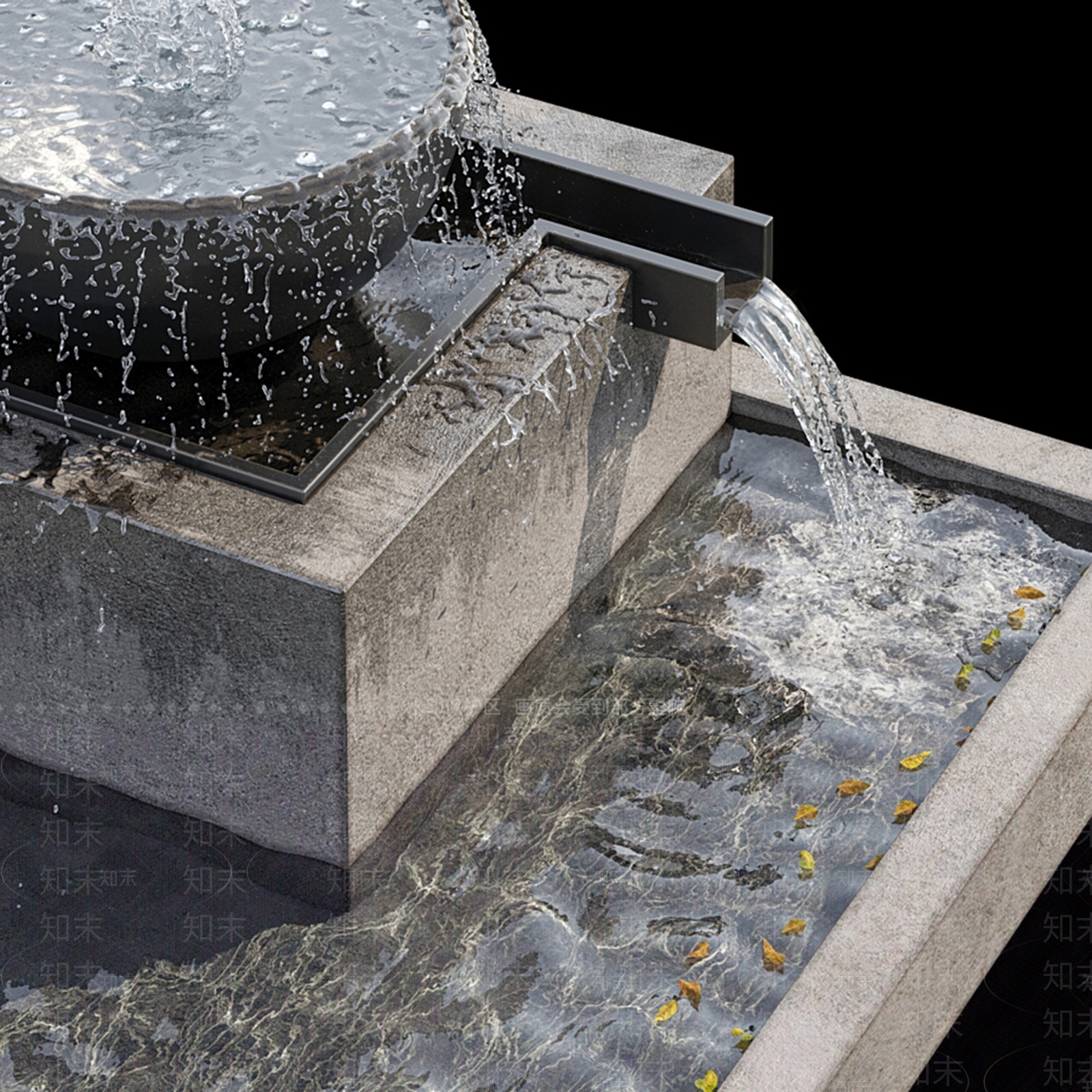 现代景观喷水池3D模型下载【ID:1116445461】_知末3d模型网