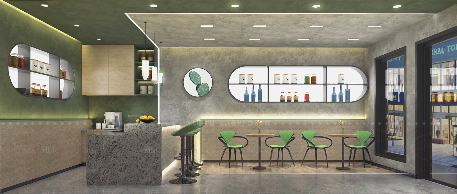 现代奶茶店3D模型下载【ID:1115967375】