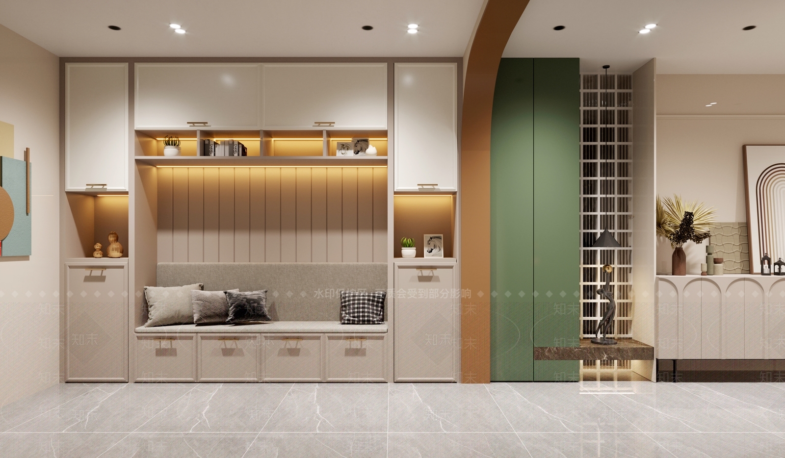 法式门厅鞋柜3D模型下载【ID:1115968104】