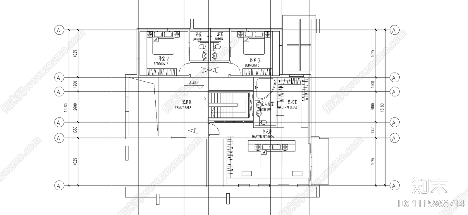 别墅装修施工图cad施工图下载【ID:1115968714】