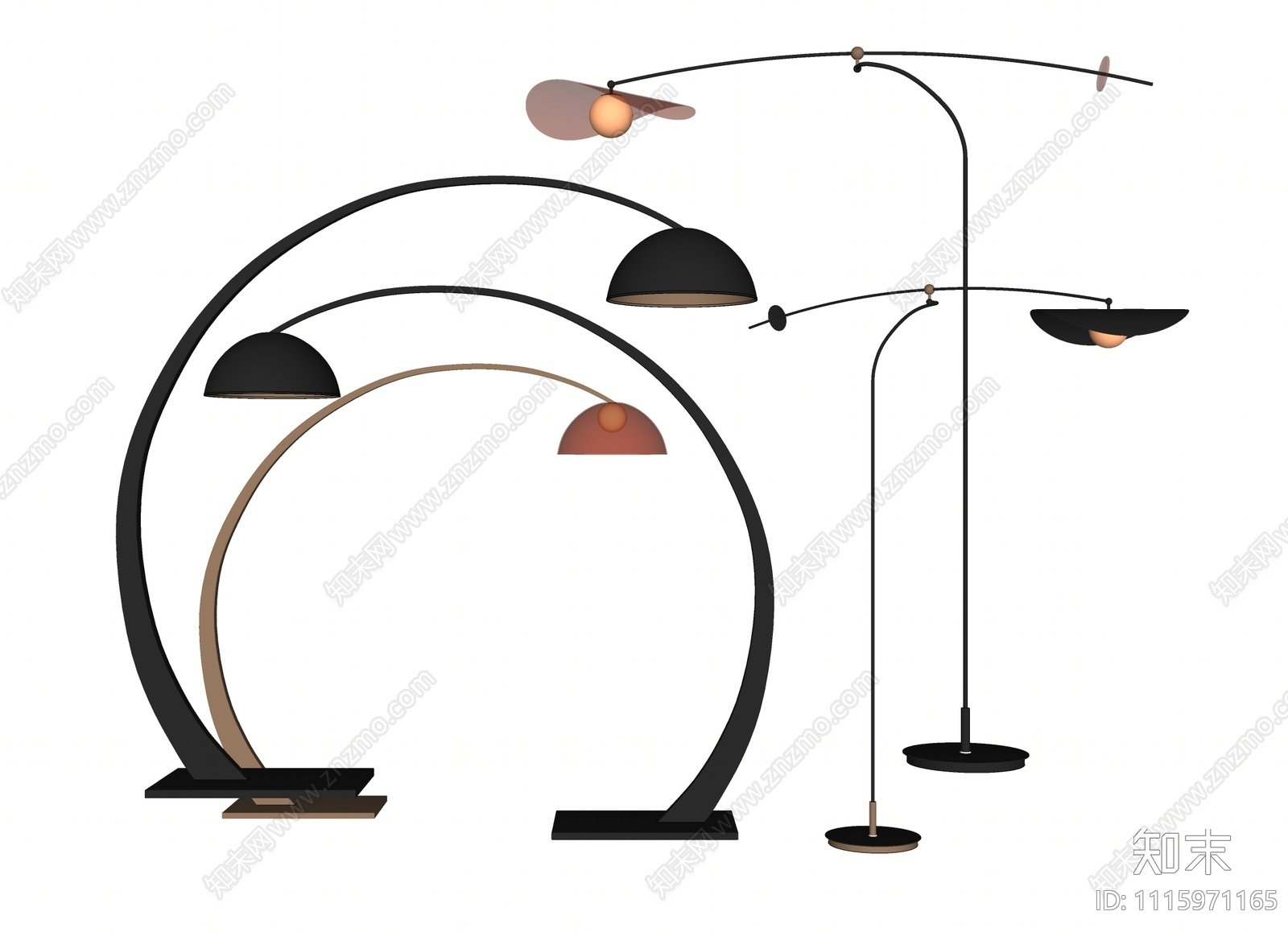 现代钓鱼落地灯SU模型下载【ID:1115971165】
