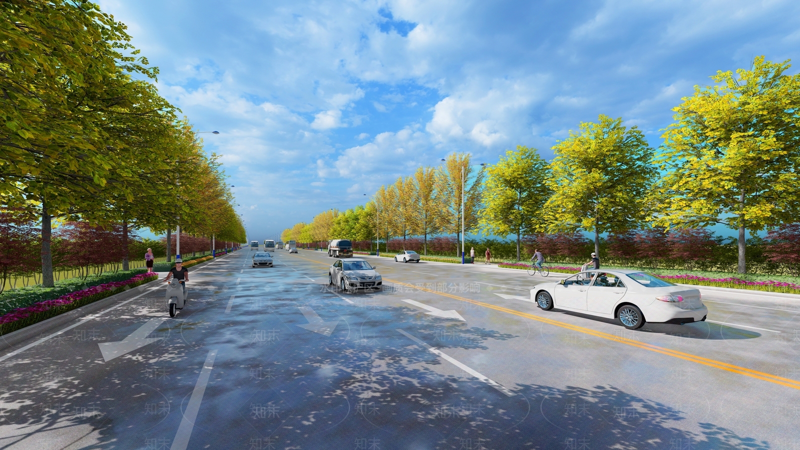 现代城市更新道路SU模型下载【ID:1115972017】
