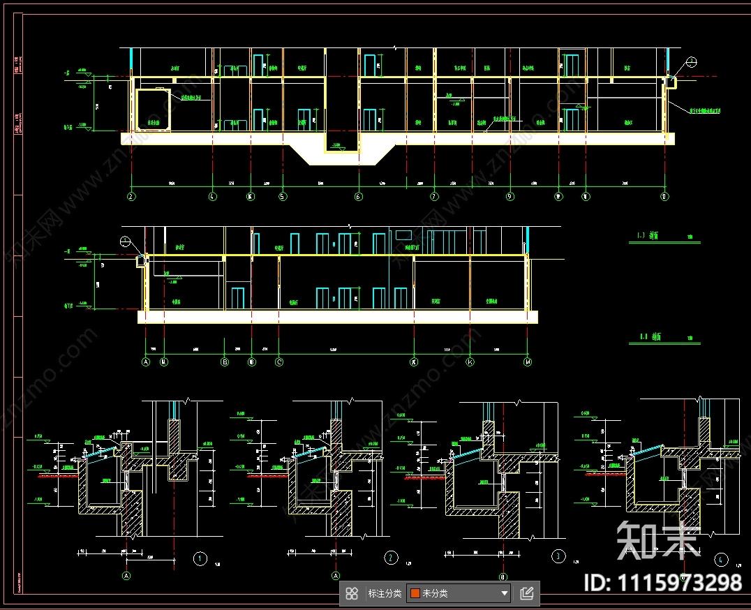 某大型医院门诊楼建筑结构工程项目平面立面电梯雨棚CAD施工图下载【ID:1115973298】