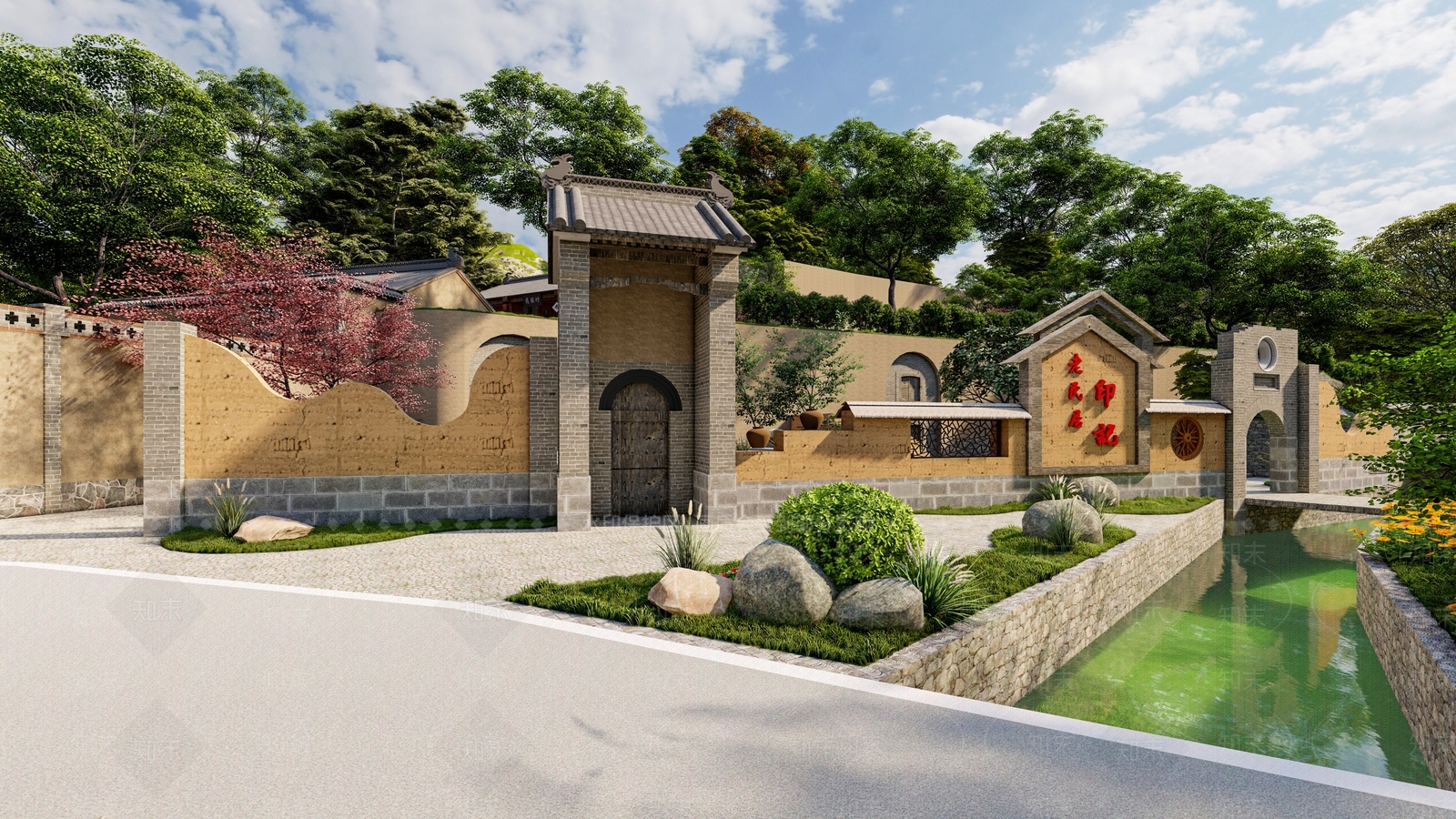中式乡村游民房SU模型下载【ID:1116183420】