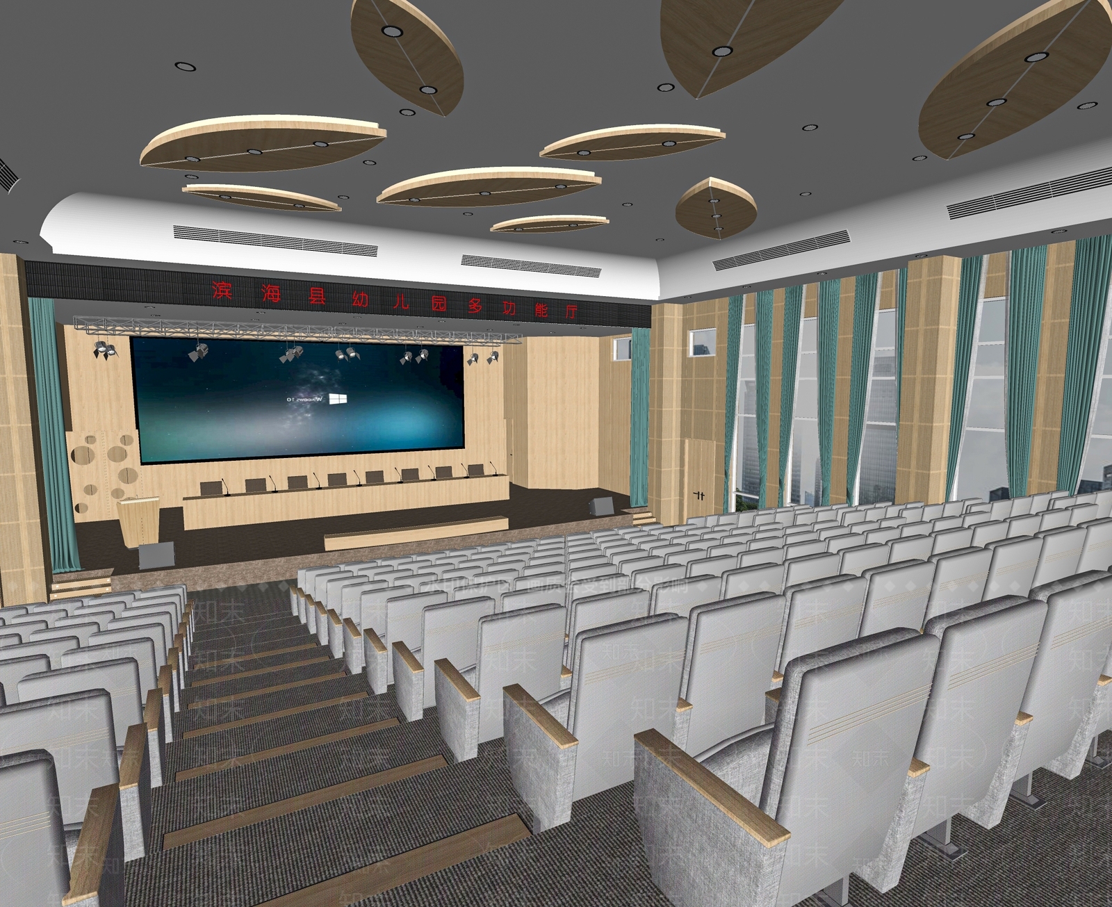 现代大型阶梯报告厅SU模型下载【ID:1115977850】