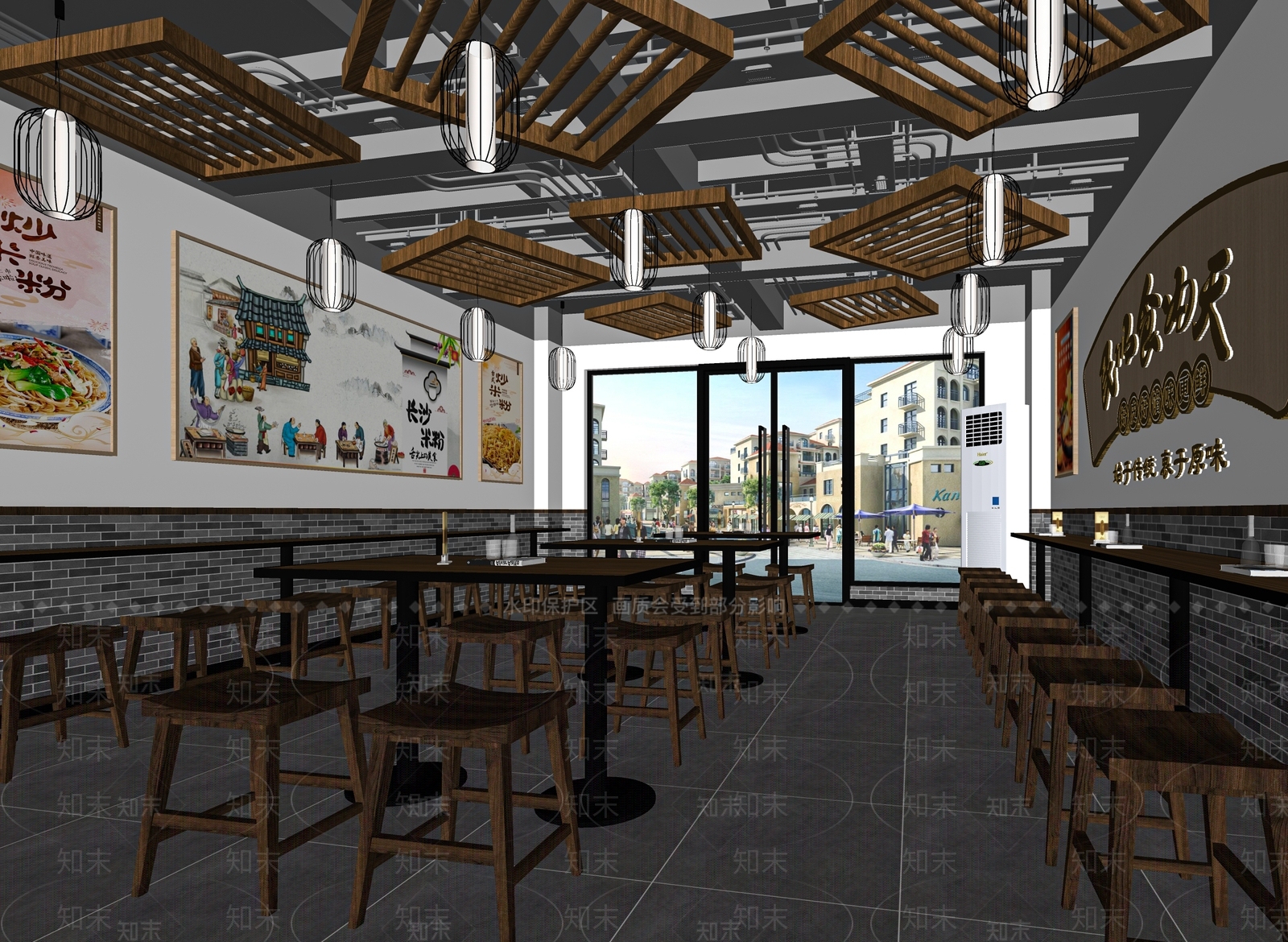 新中式米粉店SU模型下载【ID:1115974314】