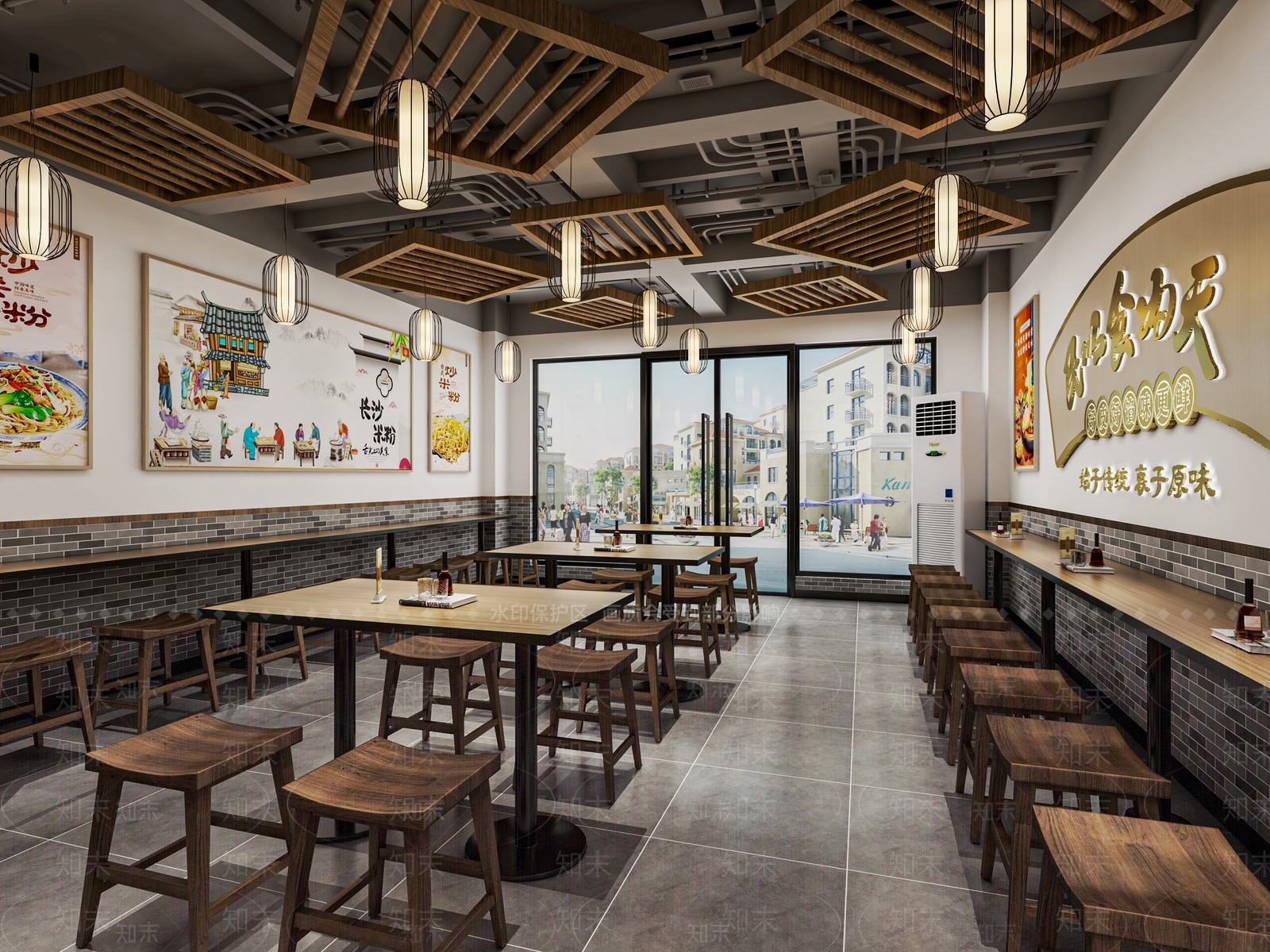 新中式米粉店SU模型下载【ID:1115974314】