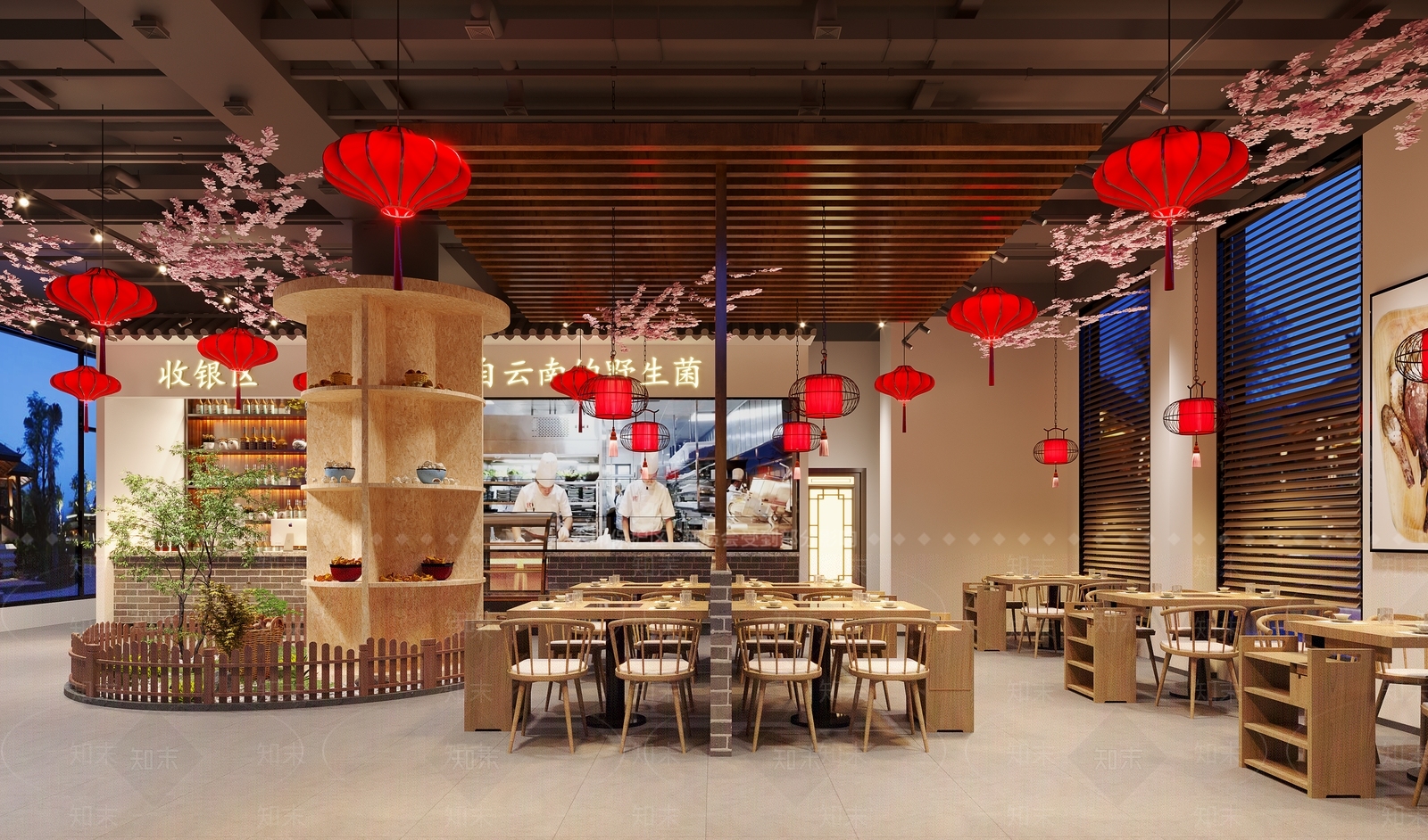 新中式野生菌火锅店3D模型下载【ID:1115976667】