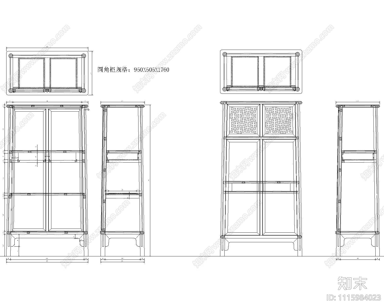 红木明式沙发茶几椅施工图cad施工图下载【ID:1115984023】