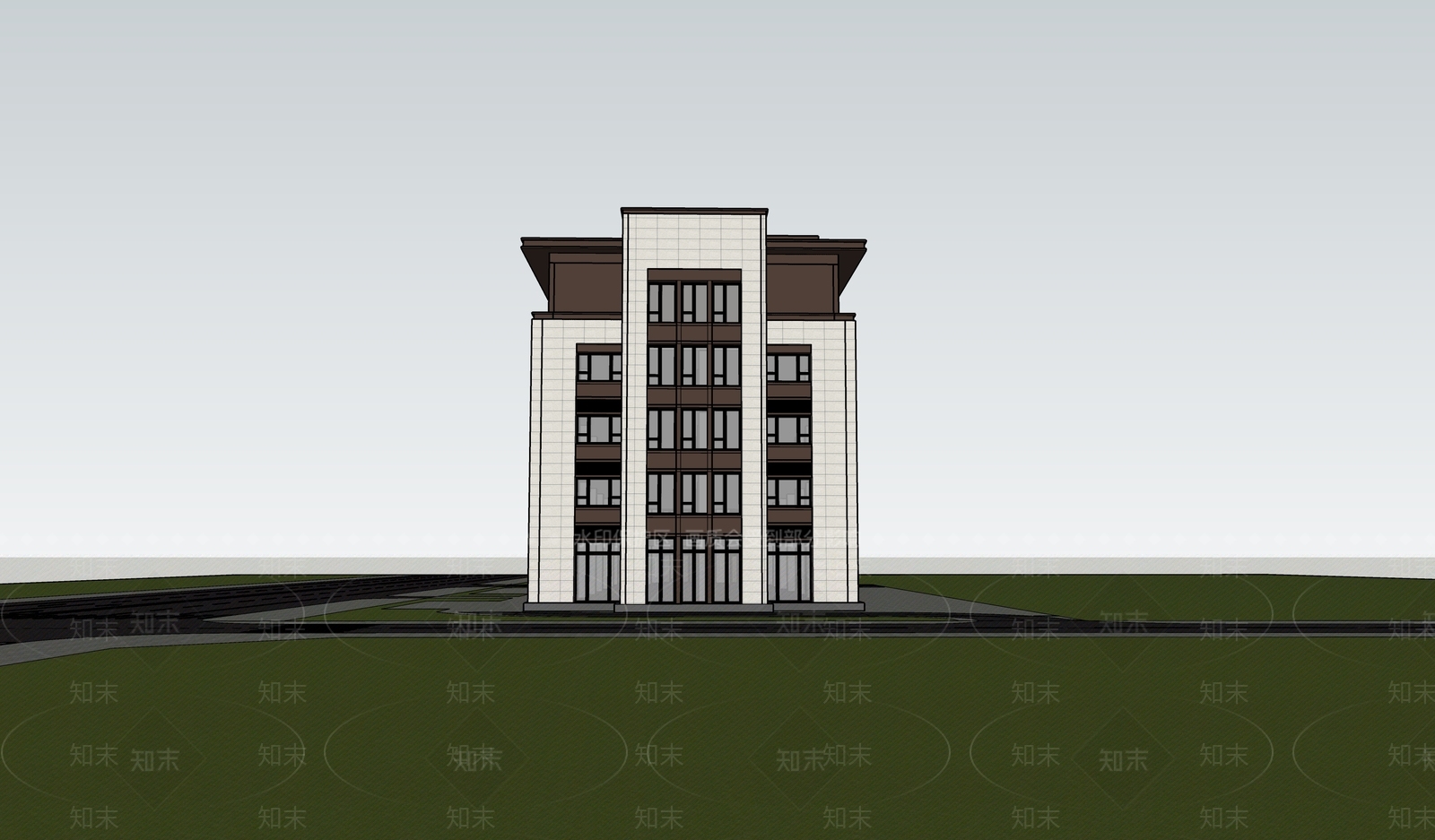 新中式医疗建筑SU模型下载【ID:1115985268】