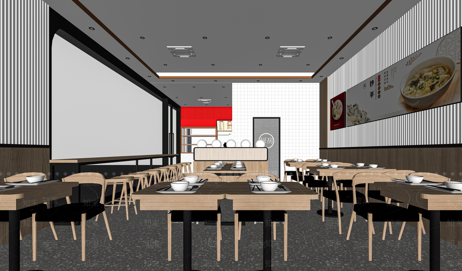 现代馄饨店SU模型下载【ID:1115985761】