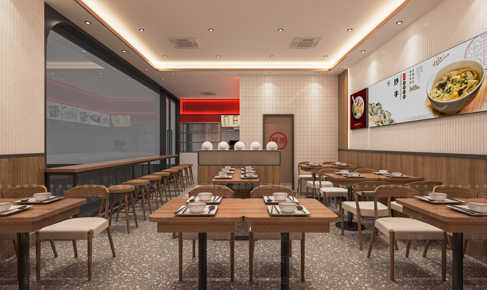 现代馄饨店SU模型下载【ID:1115985761】