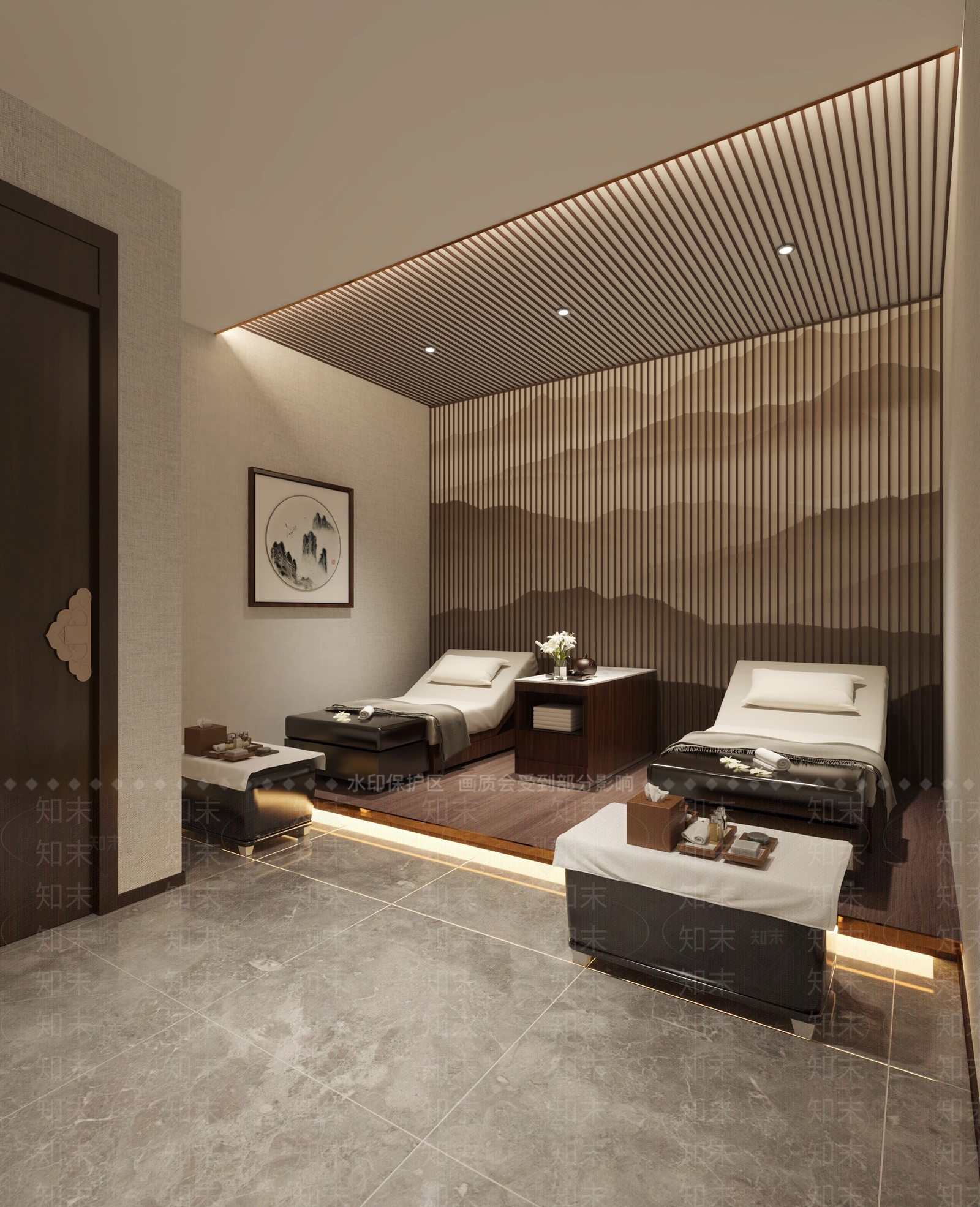 现代足浴店包间3D模型下载【ID:1116008660】