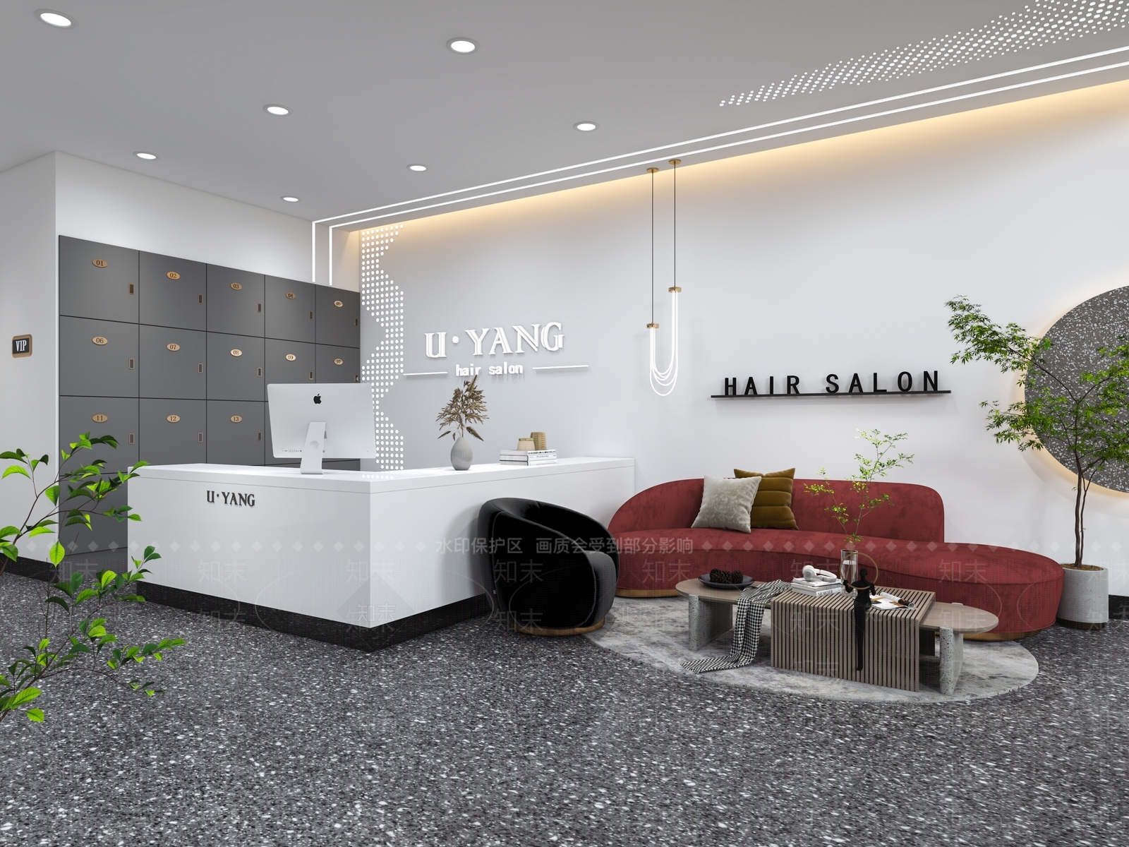 现代美发店3D模型下载【ID:1116009842】
