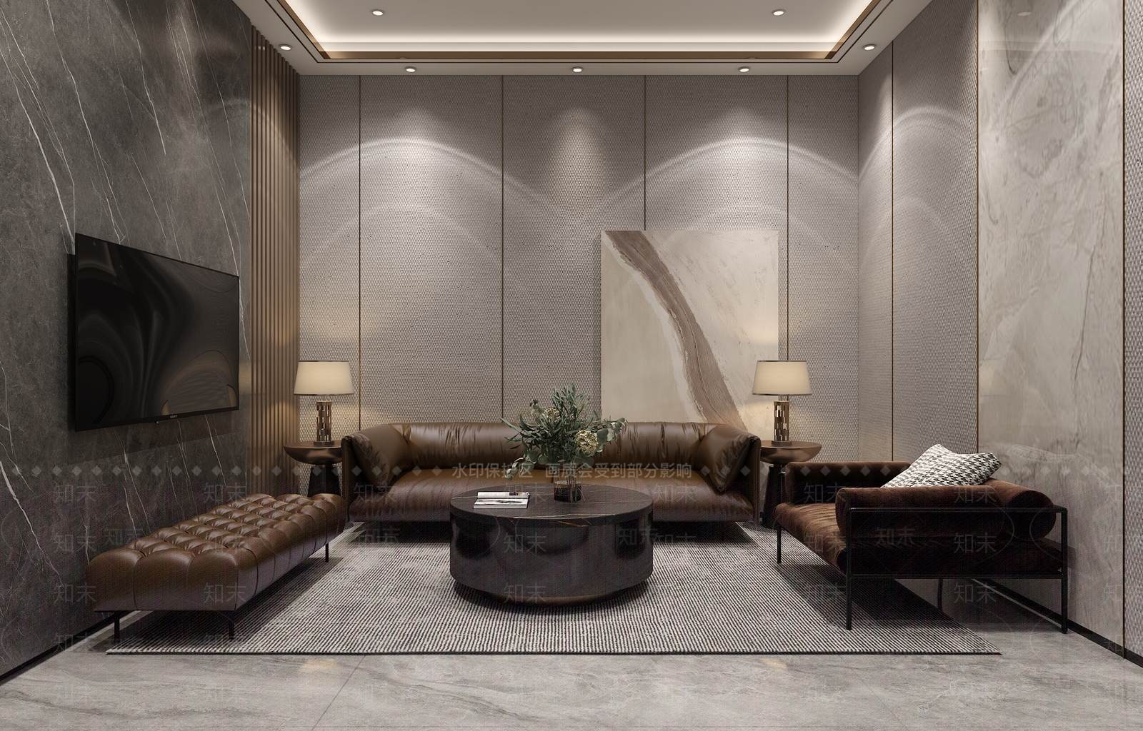 现代会客厅3D模型下载【ID:1116008827】