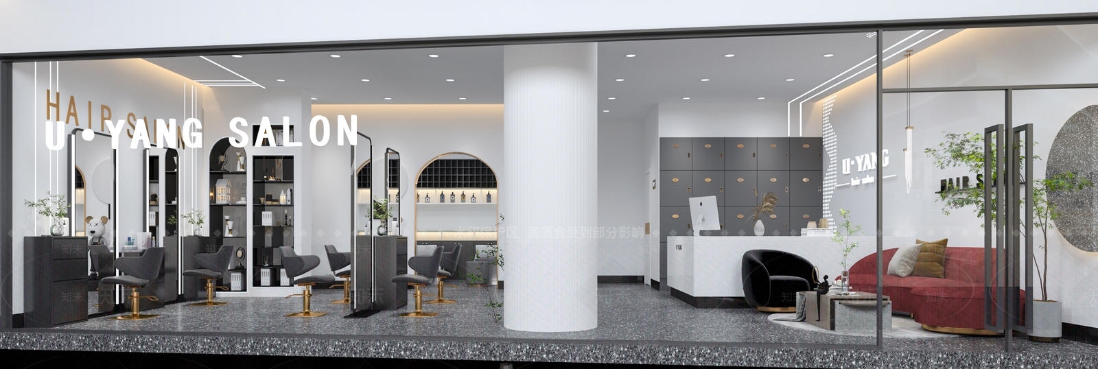 现代美发店3D模型下载【ID:1116009842】