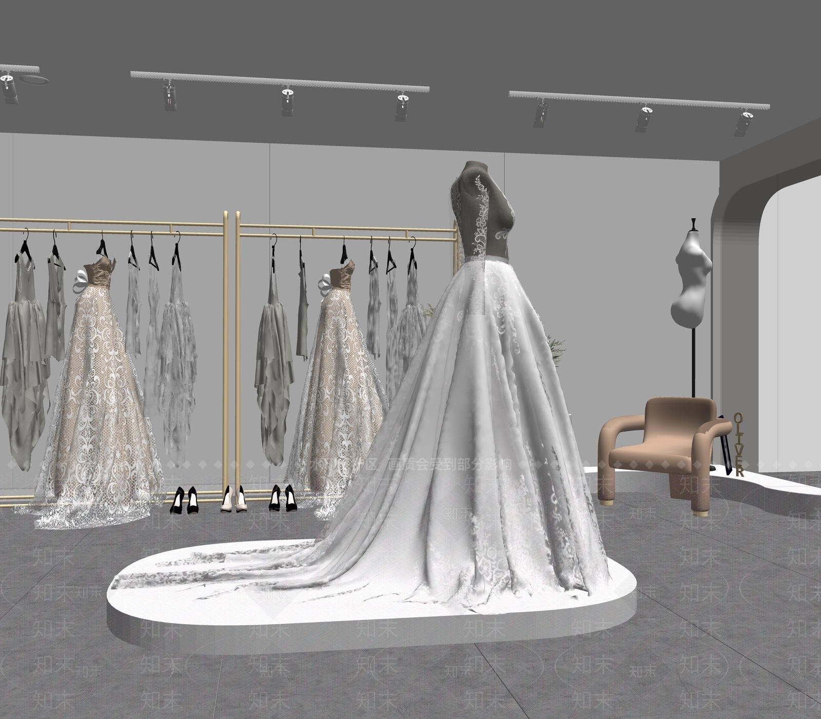 现代婚纱店SU模型下载【ID:1116013575】
