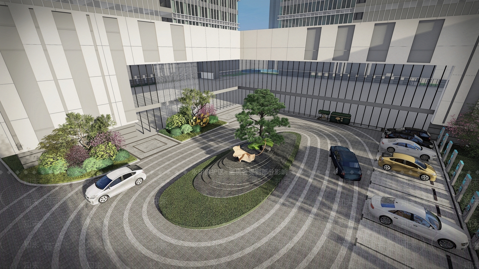 现代办公景观SU模型下载【ID:1116013737】