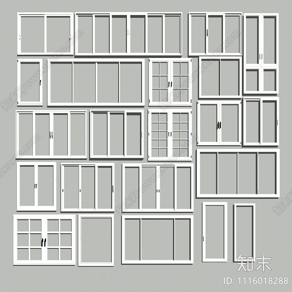 现代窗户组合SU模型下载【ID:1116018288】