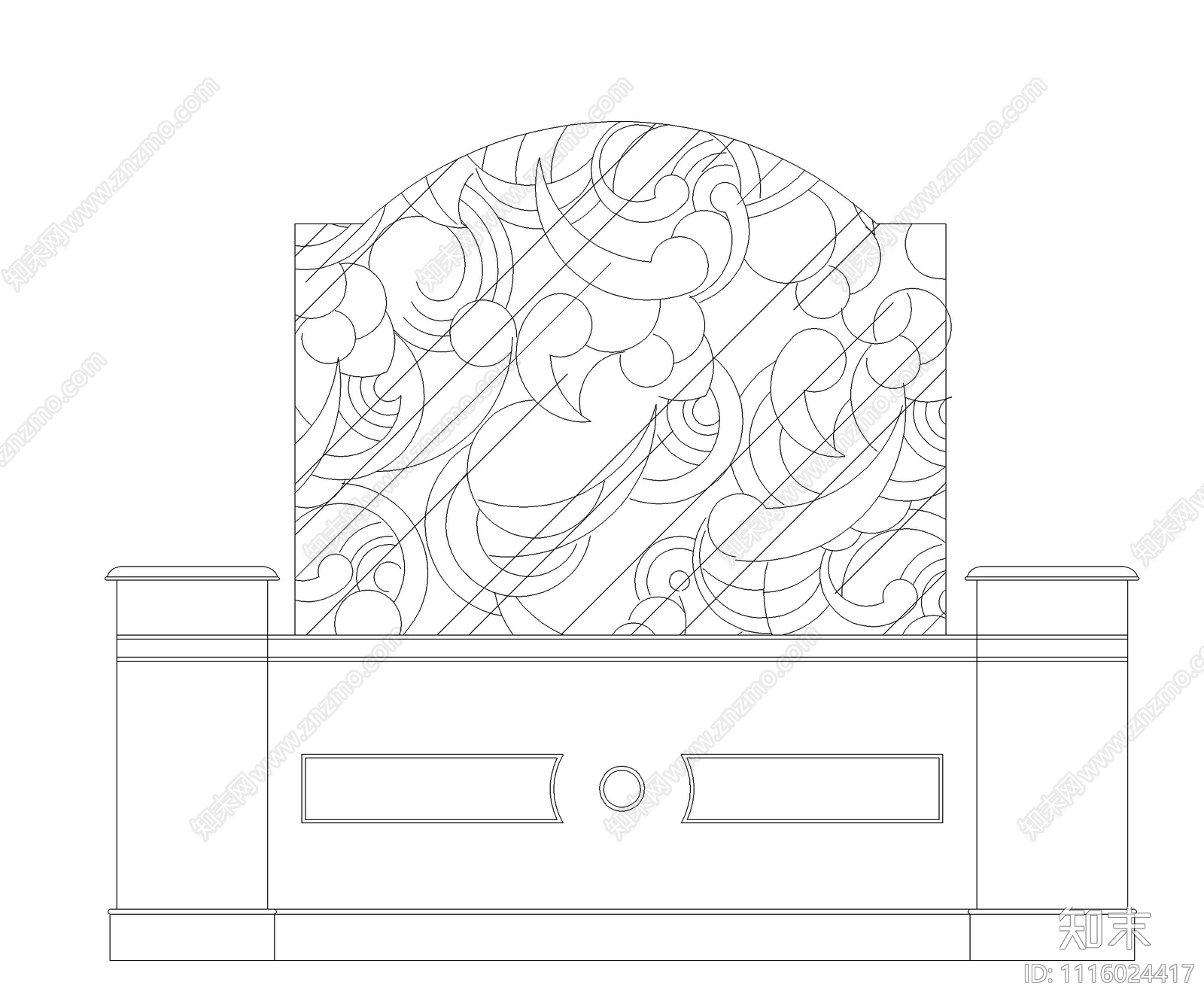 CAD中式屏风图块cad施工图下载【ID:1116024417】