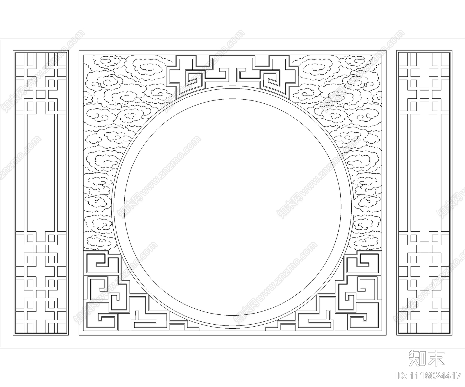CAD中式屏风图块cad施工图下载【ID:1116024417】