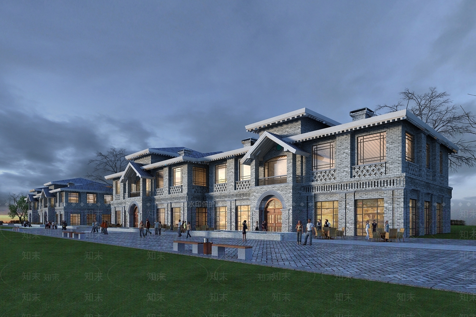 民国风商业街3D模型下载【ID:1116026763】