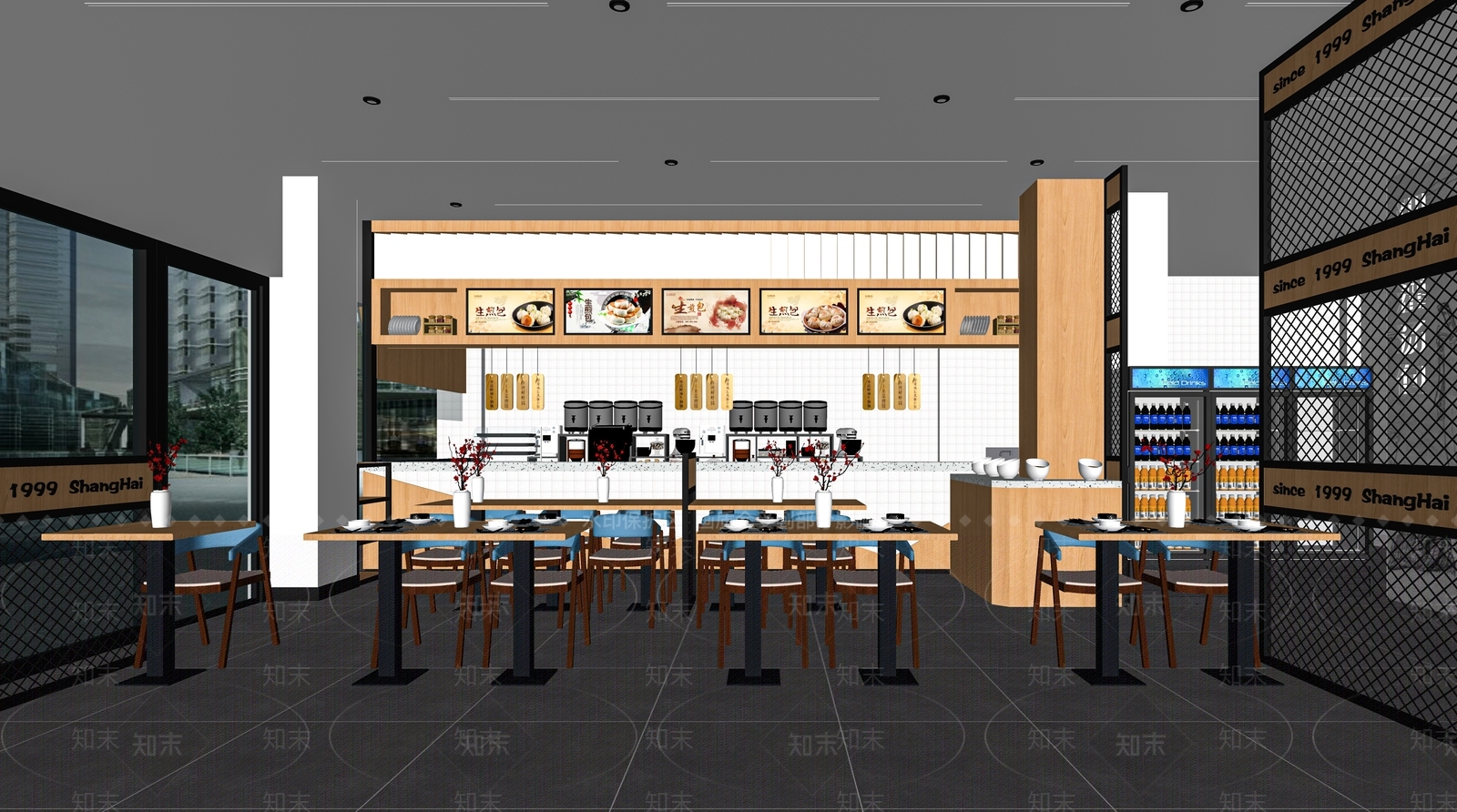 现代生煎店SU模型下载【ID:1116035457】
