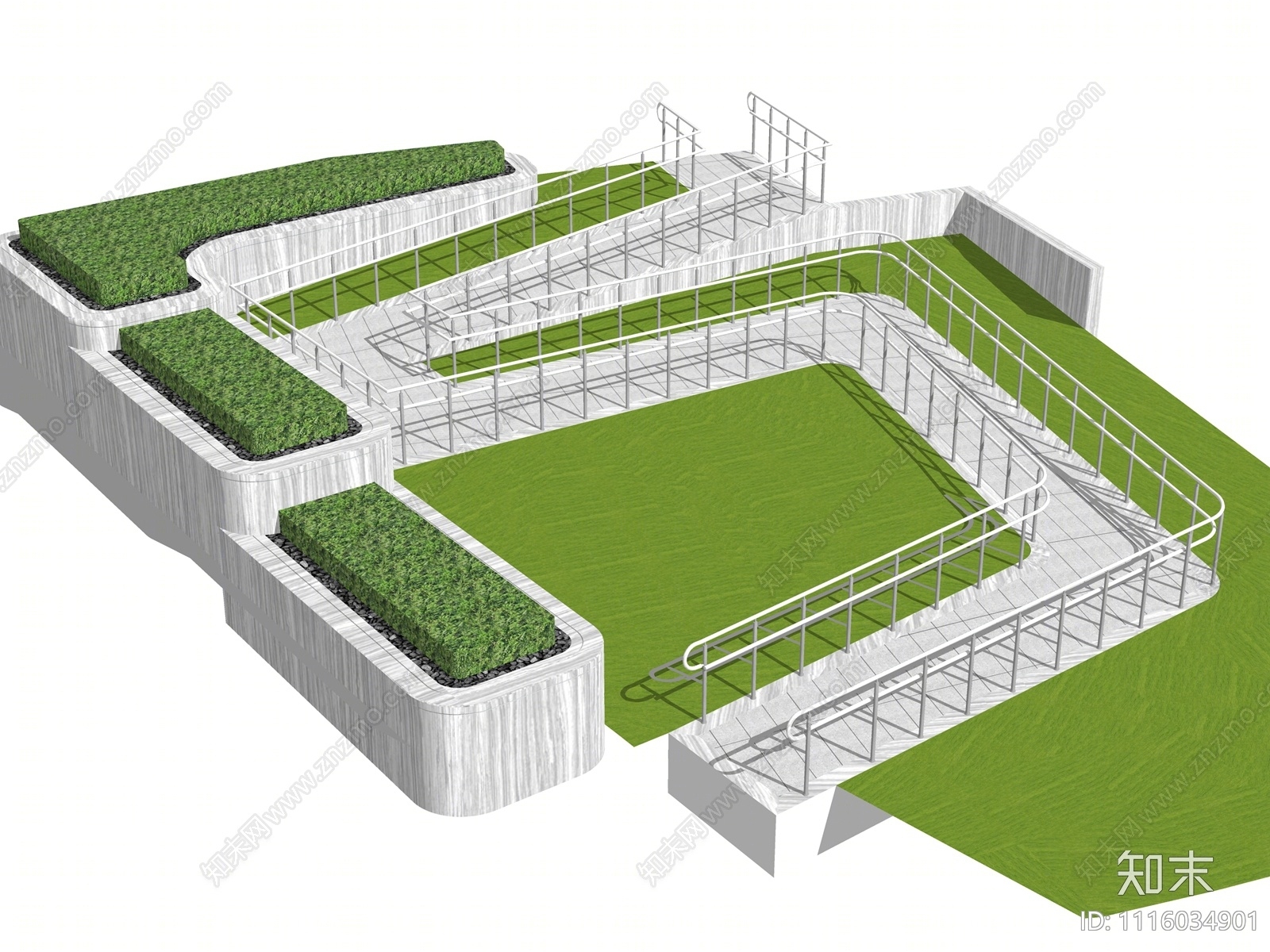 现代无障碍坡道SU模型下载【ID:1116034901】