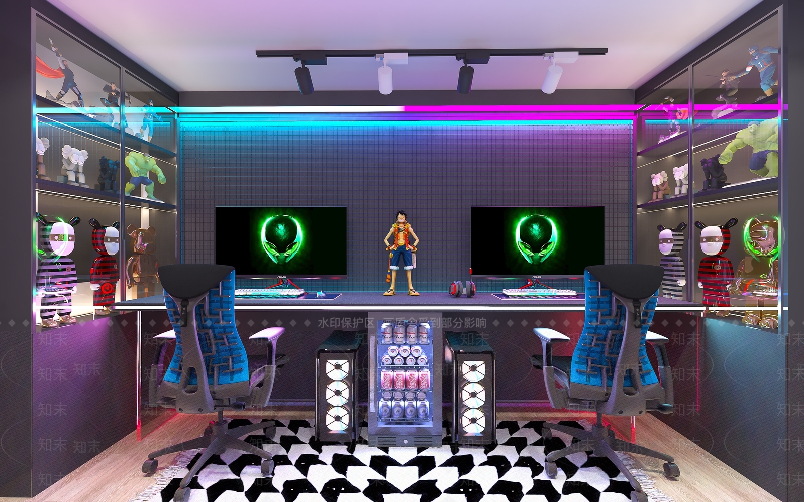 现代电竞房3D模型下载【ID:1116036885】