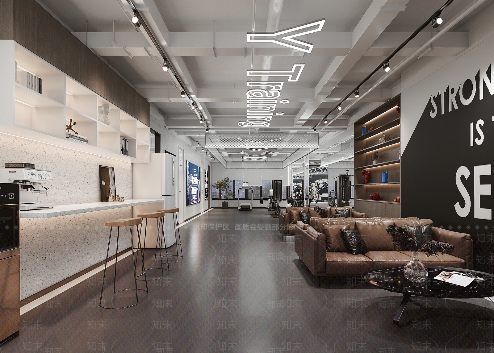 工业风健身房3D模型下载【ID:1116039976】