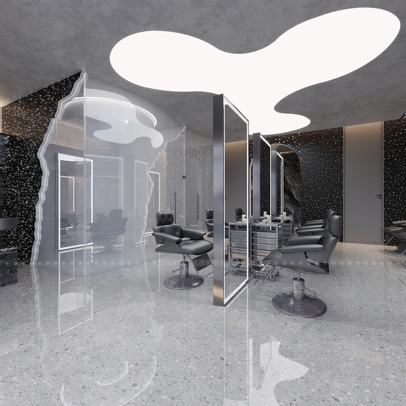 现代美容美发店3D模型下载【ID:1116040408】