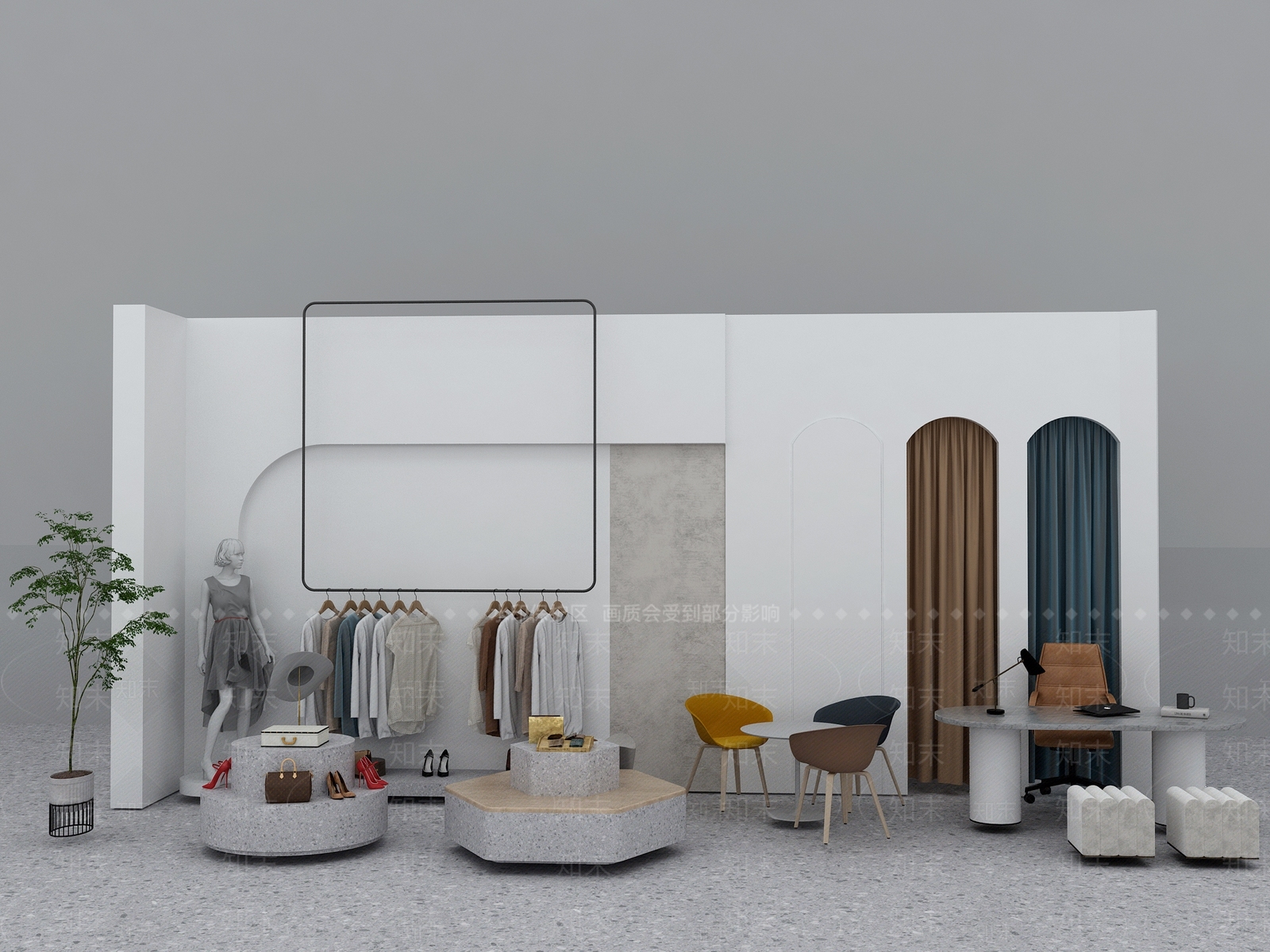 北欧女装店素材3D模型下载【ID:1116043452】