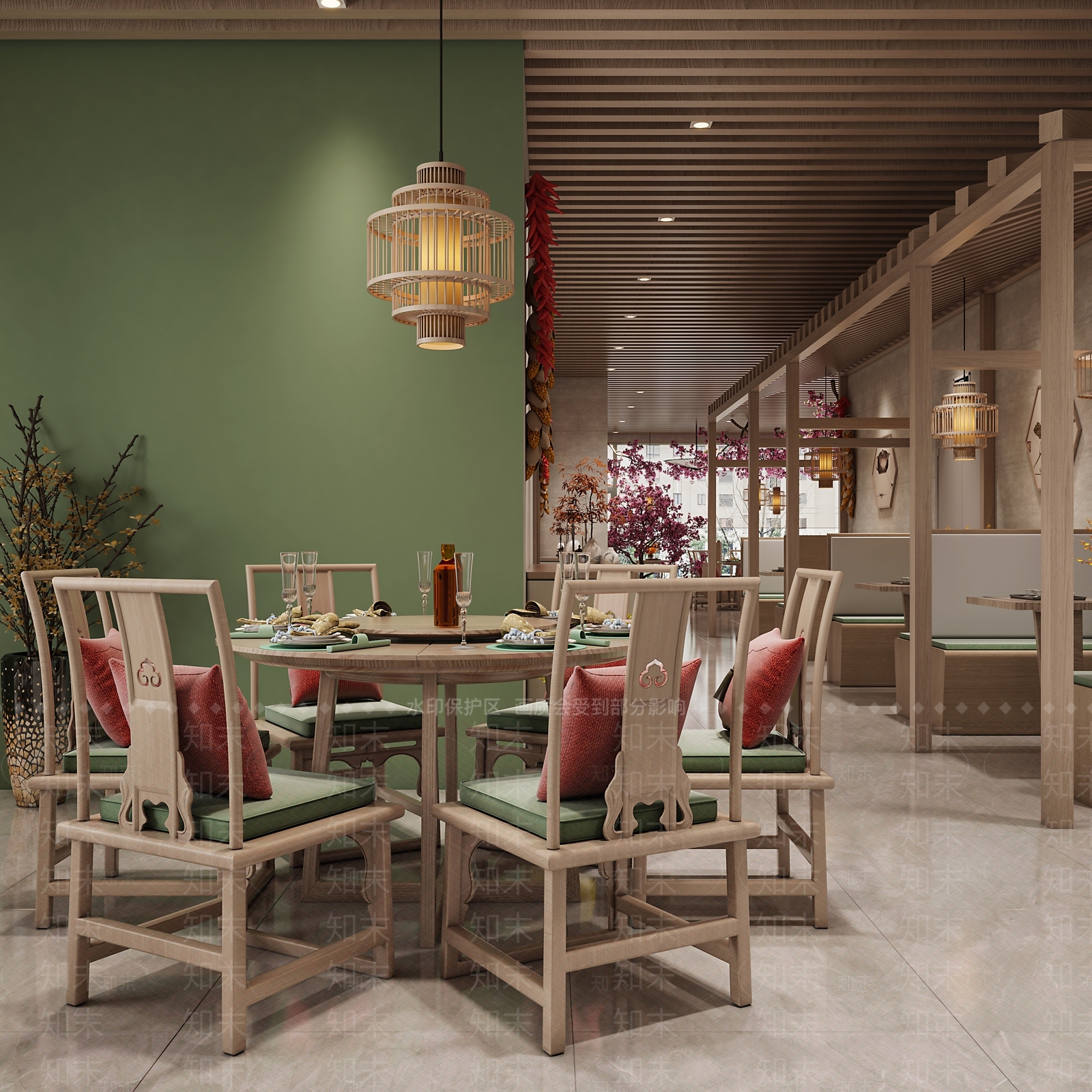 新中式茶馆3D模型下载【ID:1221490334】