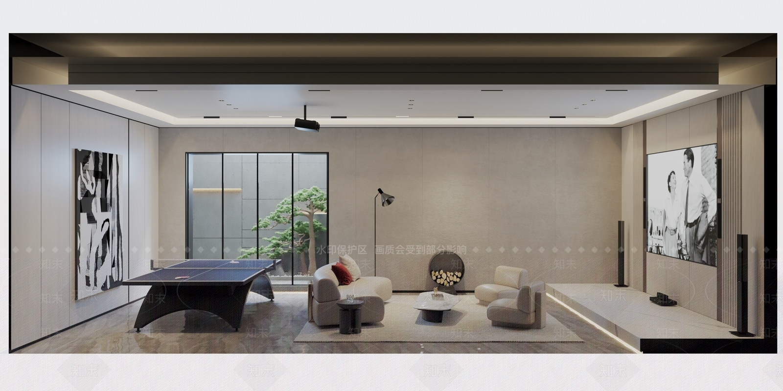 侘寂家庭影院3D模型下载【ID:1116050469】