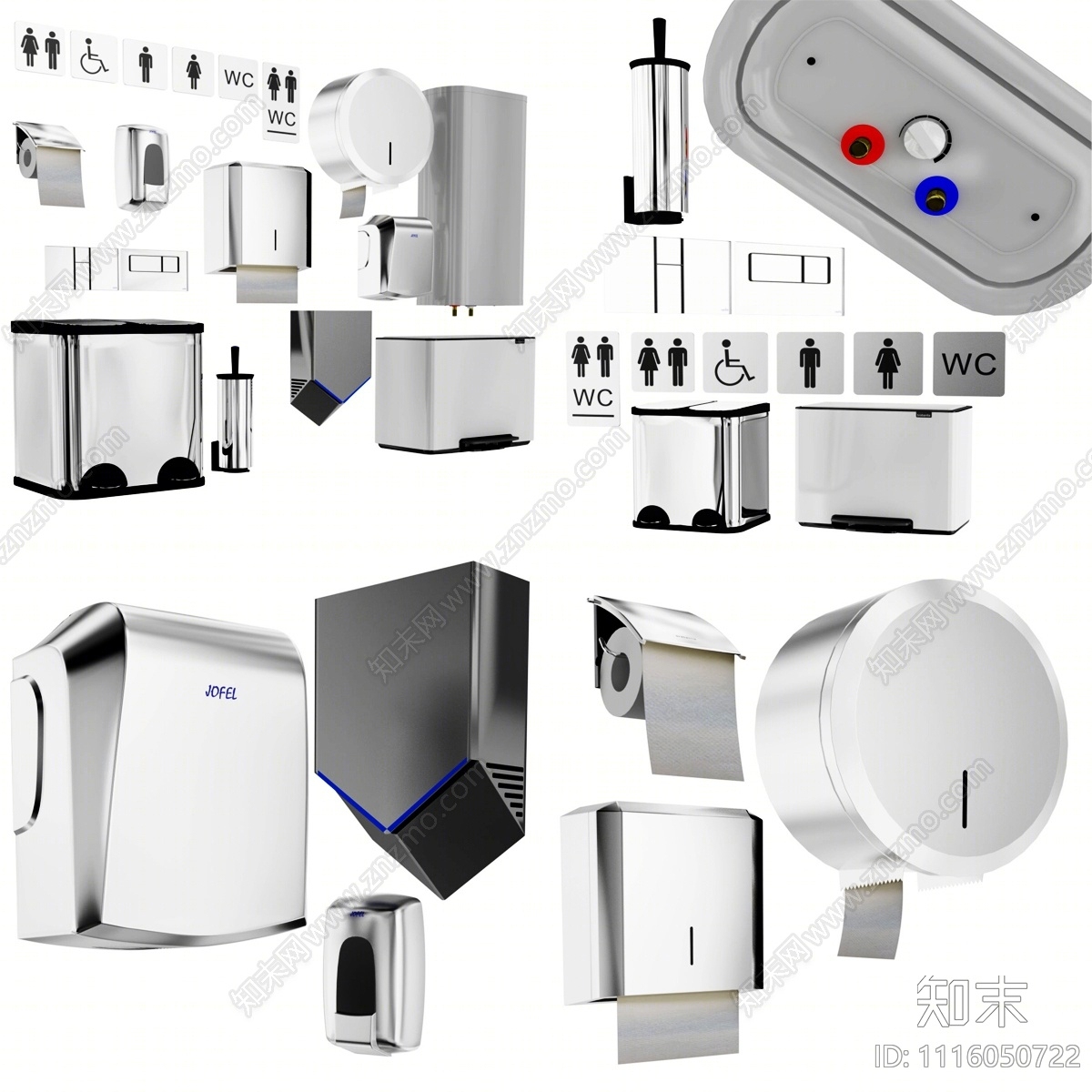 公用卫生间器材组合3D模型下载【ID:1116050722】