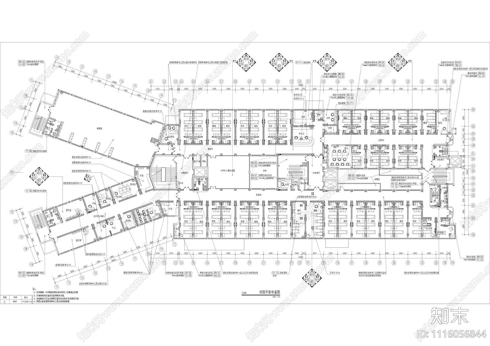 医院门诊楼室内外装饰工程施工图cad施工图下载【ID:1116056844】