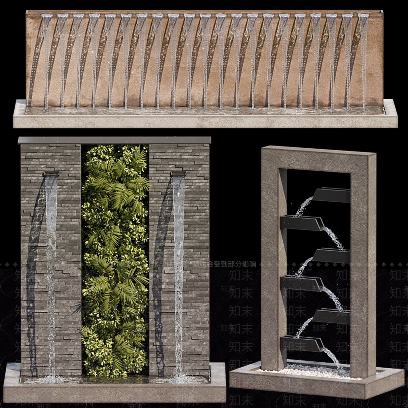 现代景观喷水池3D模型下载【ID:1116081827】