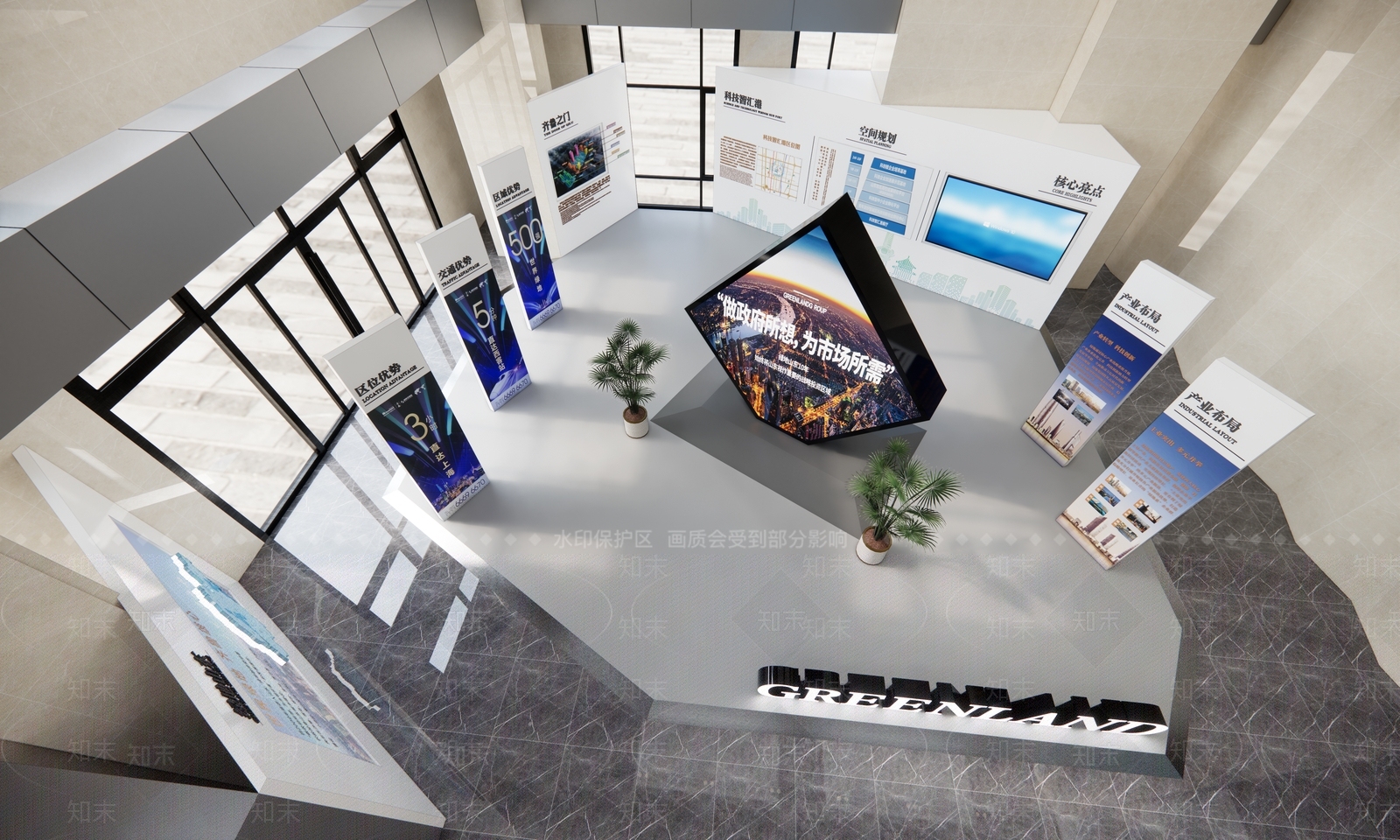 现代商业展厅SU模型下载【ID:1116087241】