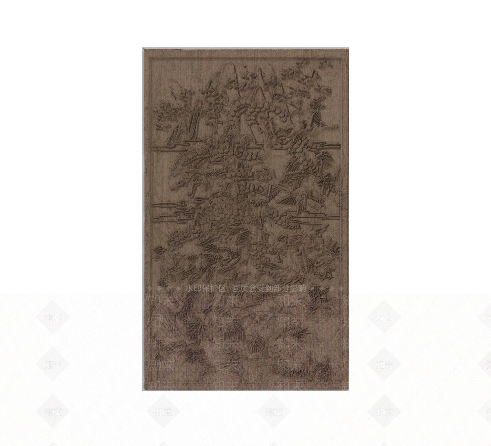 新中式浮雕背景墙3D模型下载【ID:1116099275】