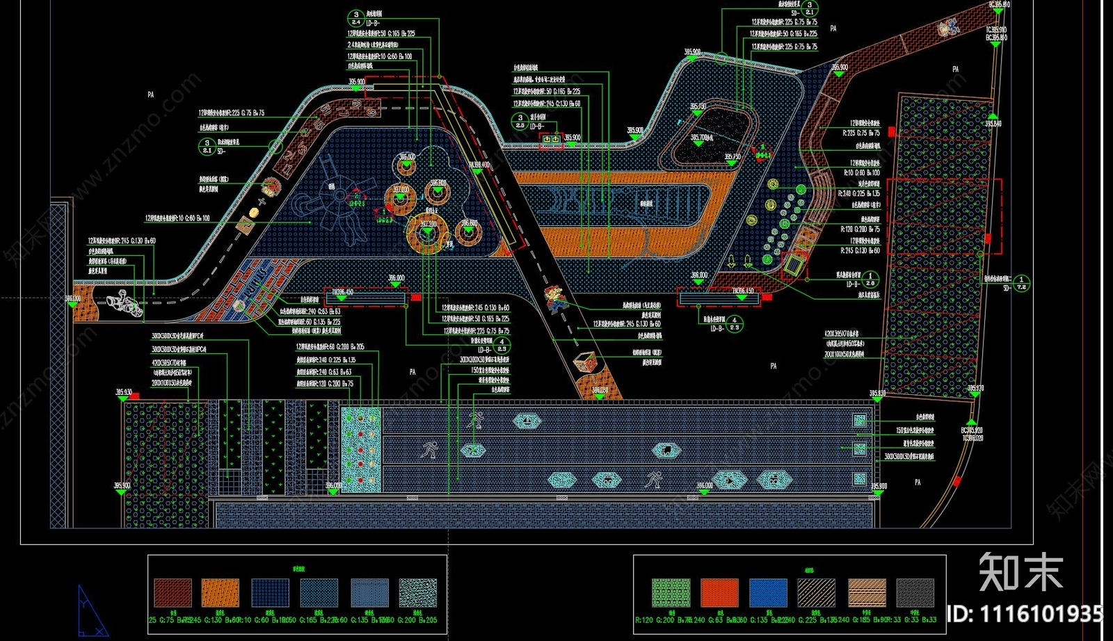 儿童活动场景观设计cad施工图下载【ID:1116101935】