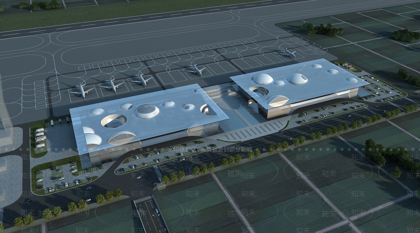 现代飞机场3D模型下载【ID:1116105223】